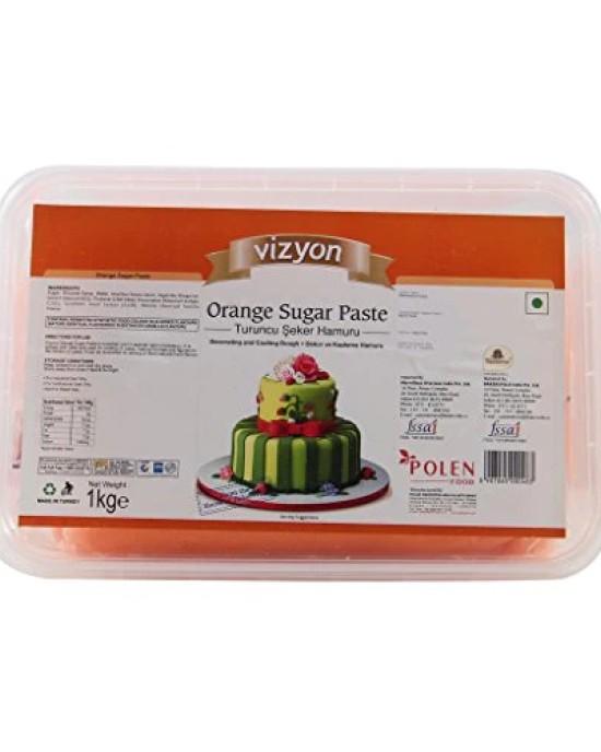 Vizyon Sugar Paste Fondant - Orange 1kg