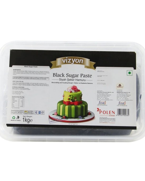 Vizyon Sugar Paste Fondant- Black 1KG