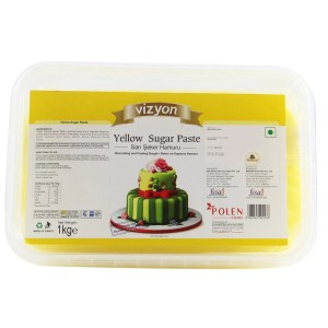 Vizyon Sugar Paste Fondant- Yellow 1KG