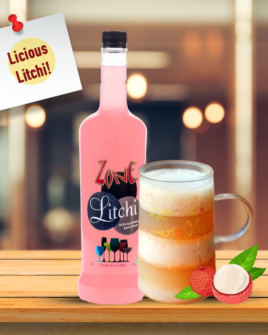 Zone Bar Syrup Litchi 1ltr 