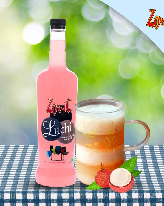 Zone Bar Syrup Litchi 1ltr 