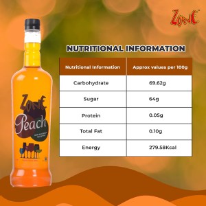 Zone Bar Syrup Peach 1ltr