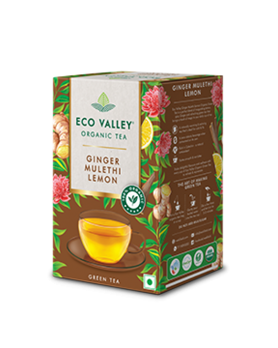 Eco Valley Organic Tea Ginger Mulethi Lemon